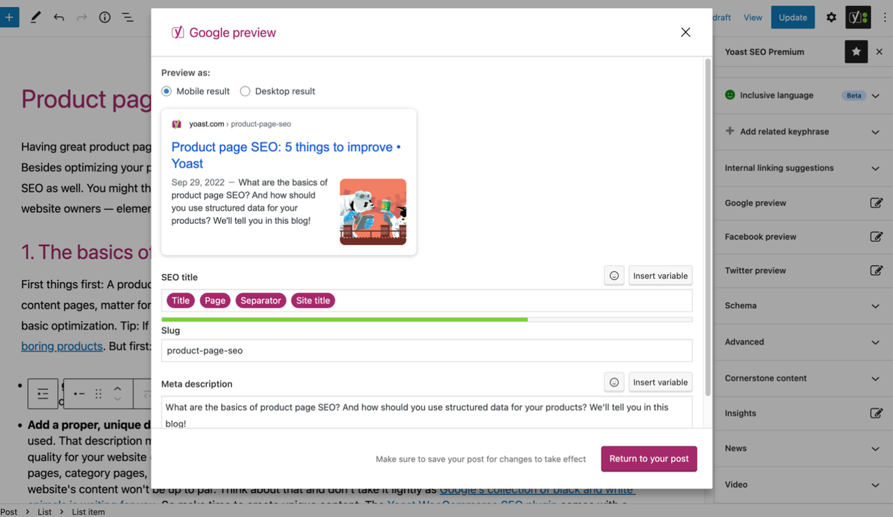 Yoast Plug In in Wordpress