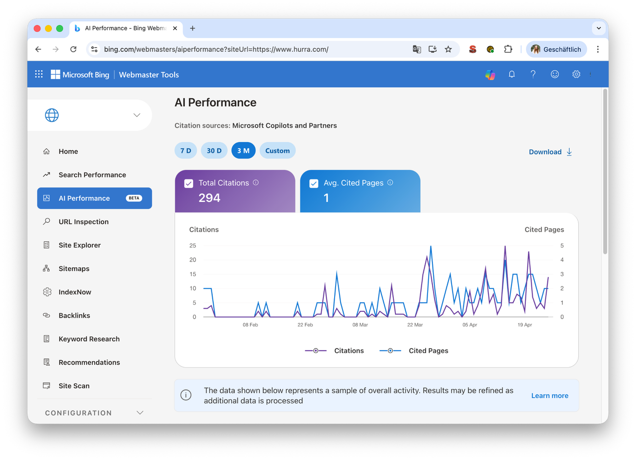bing webmaster tools übersicht