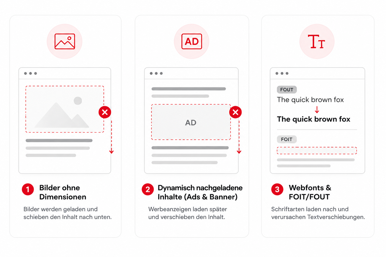 Cumulative Layout Shift (CLS): Visuelle Stabilität für SEO & Performance